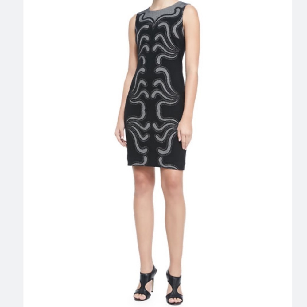 Diane Von Furstenberg Artistic tweed Sz 4 Stagewave Sleeveless Sheath Dress